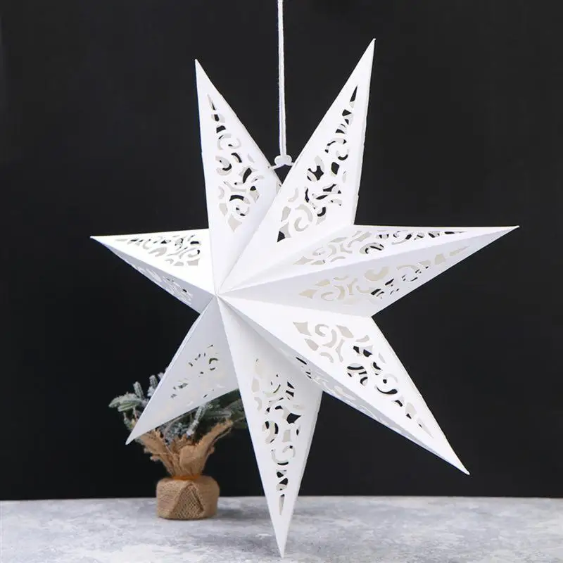 45be Hollow Out Eight Paper Led Lantern Star Night Light Lames
