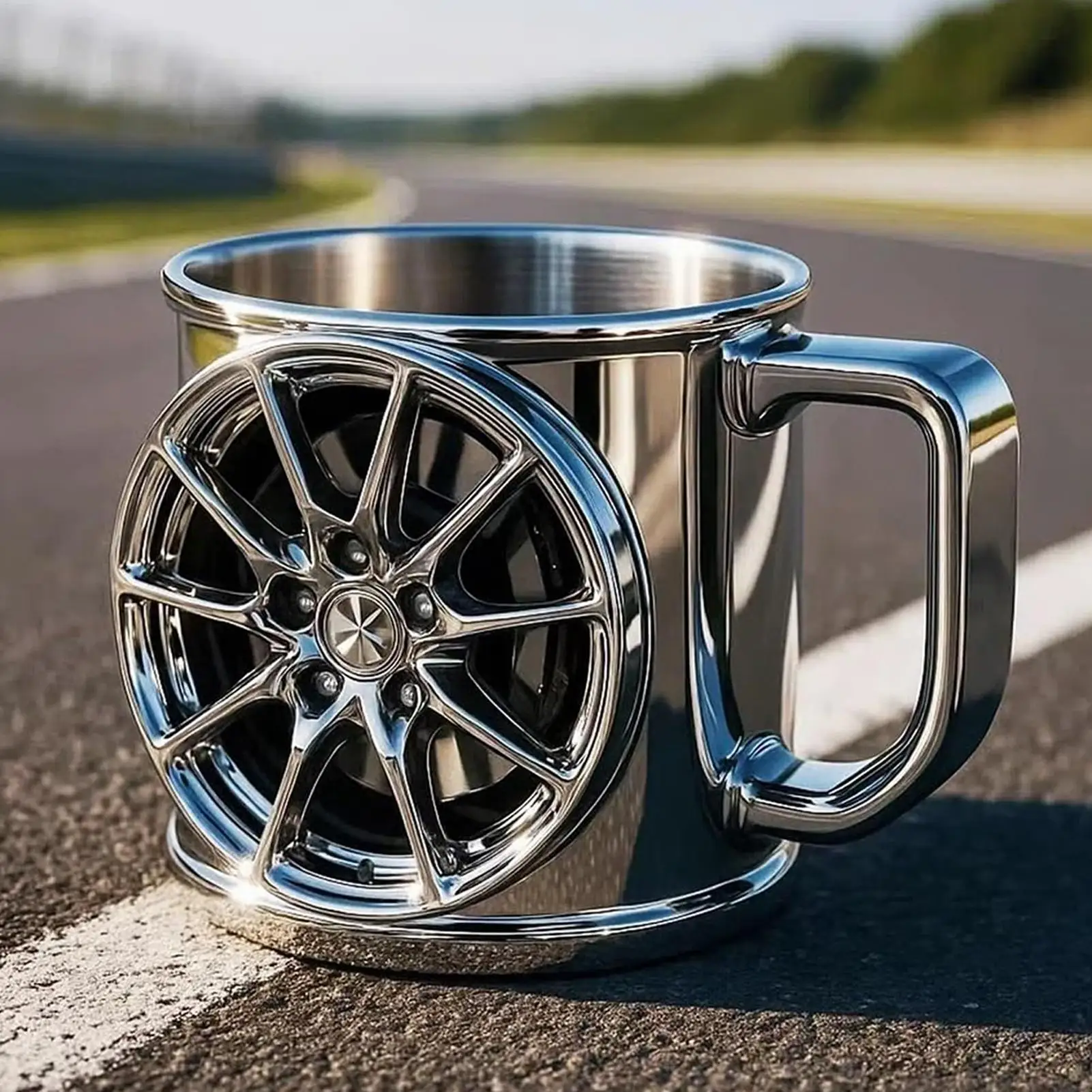 

Кофейная кружка из нержавеющей стали, автомобильный обод, стакан, чашка для молока для дома, кухни, офиса, путешествий, кофе, воды, автомобильные энтузиасты, взрослые мужчины