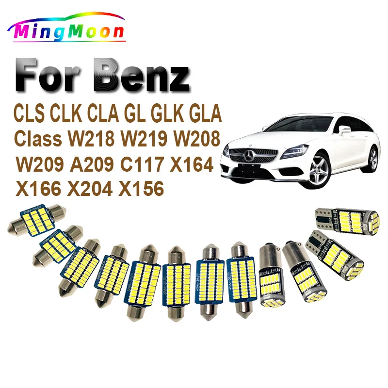 LED Bulbs For Mercedes Benz CLS CLK CLA GL GLK GLA Class X164 X166 X204 X156 W218 W219 W208 W209 A209 C117 Interior Light Kit