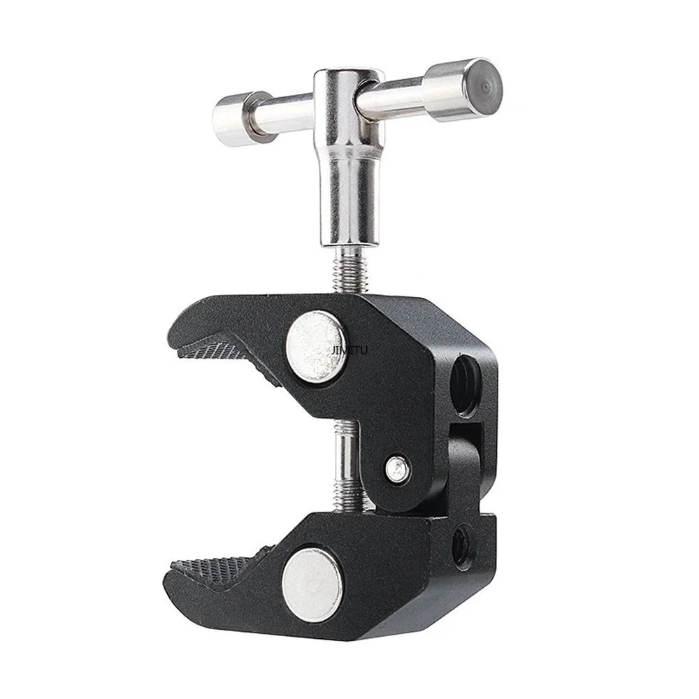 Photography Super Clamp w/1/4'' and 3/8'' Thread Clip for DSLR Cameras, Light Stand, Rods, Lights, Hooks, Shelves, Cross Bars