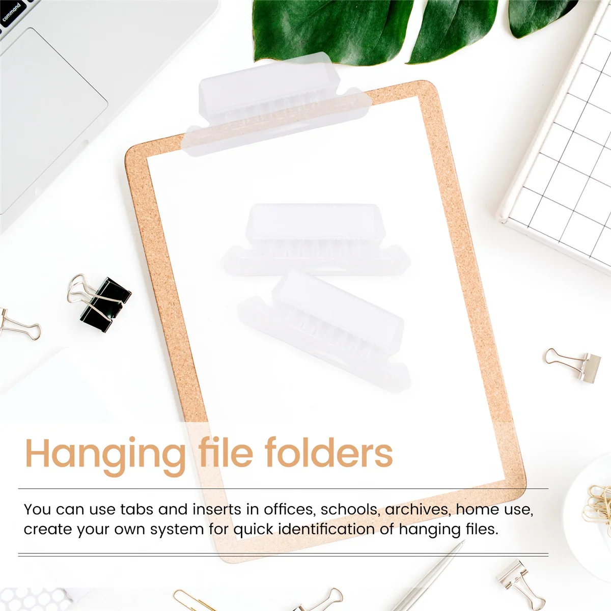 120 Sets 2 Inch Hanging Folder Tabs and Inserts for Quick Identification of Hanging Files Hanging File Inserts AJAS