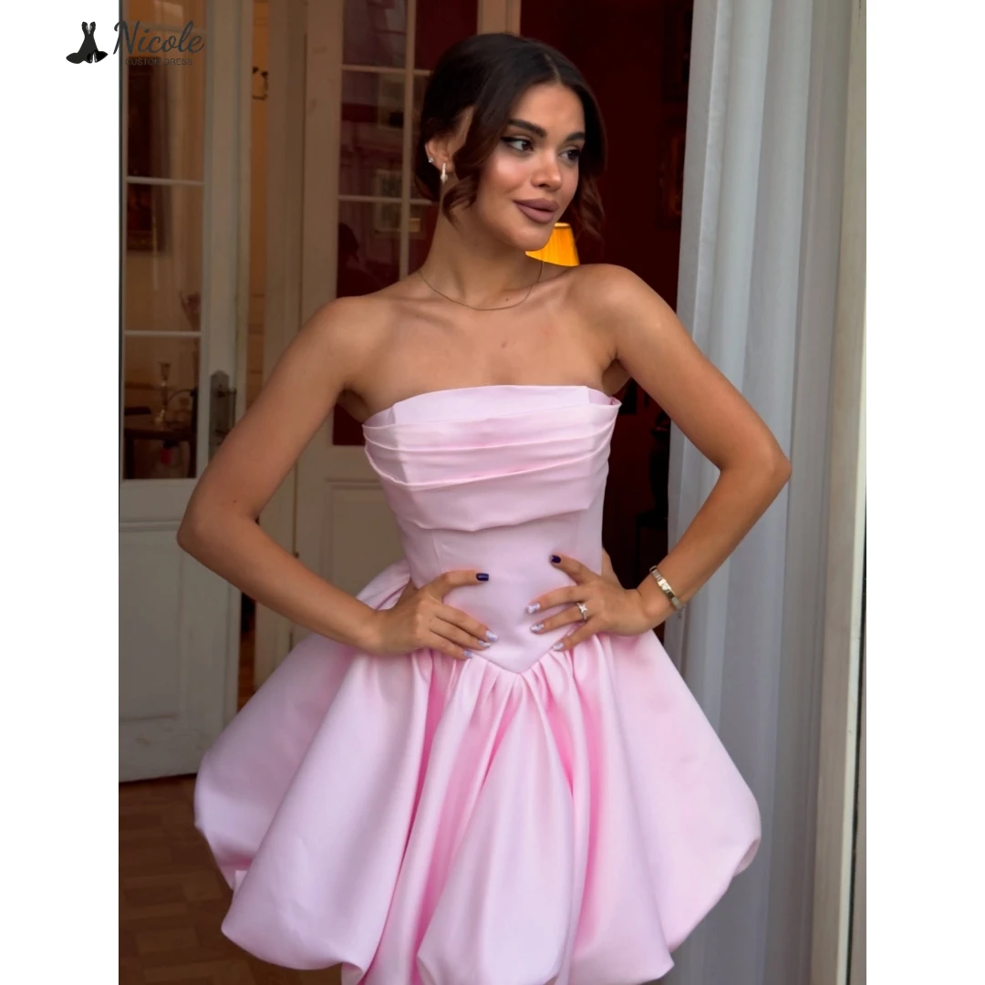 

Nicole Luxurious Party Dresses for Special Occasions Satin Cloth Line A Custom Made Robe Soiree Off-shoulder Prom Dresses 2025