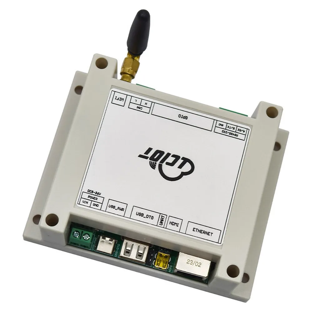 RK3328 Industrial Edge Computing Box Gigabit Ethernet 2.4G/5.8G WiFi CAN Bus RS485/RS232 DC8-36V Industrial Controller Box