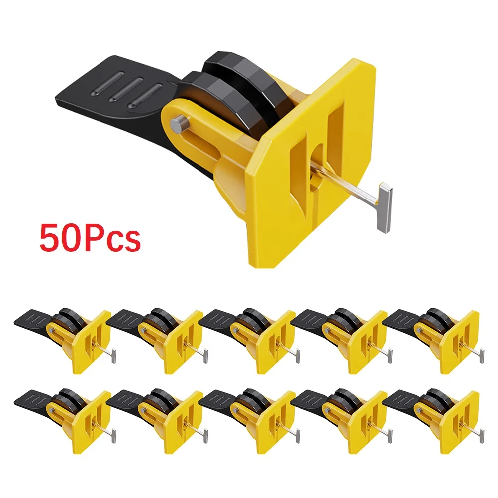 50pcs Floor Tile Leveling System Clips Leveler Adjuster Tile Laying Fixing Flat Ceramic Wall Construction Tools