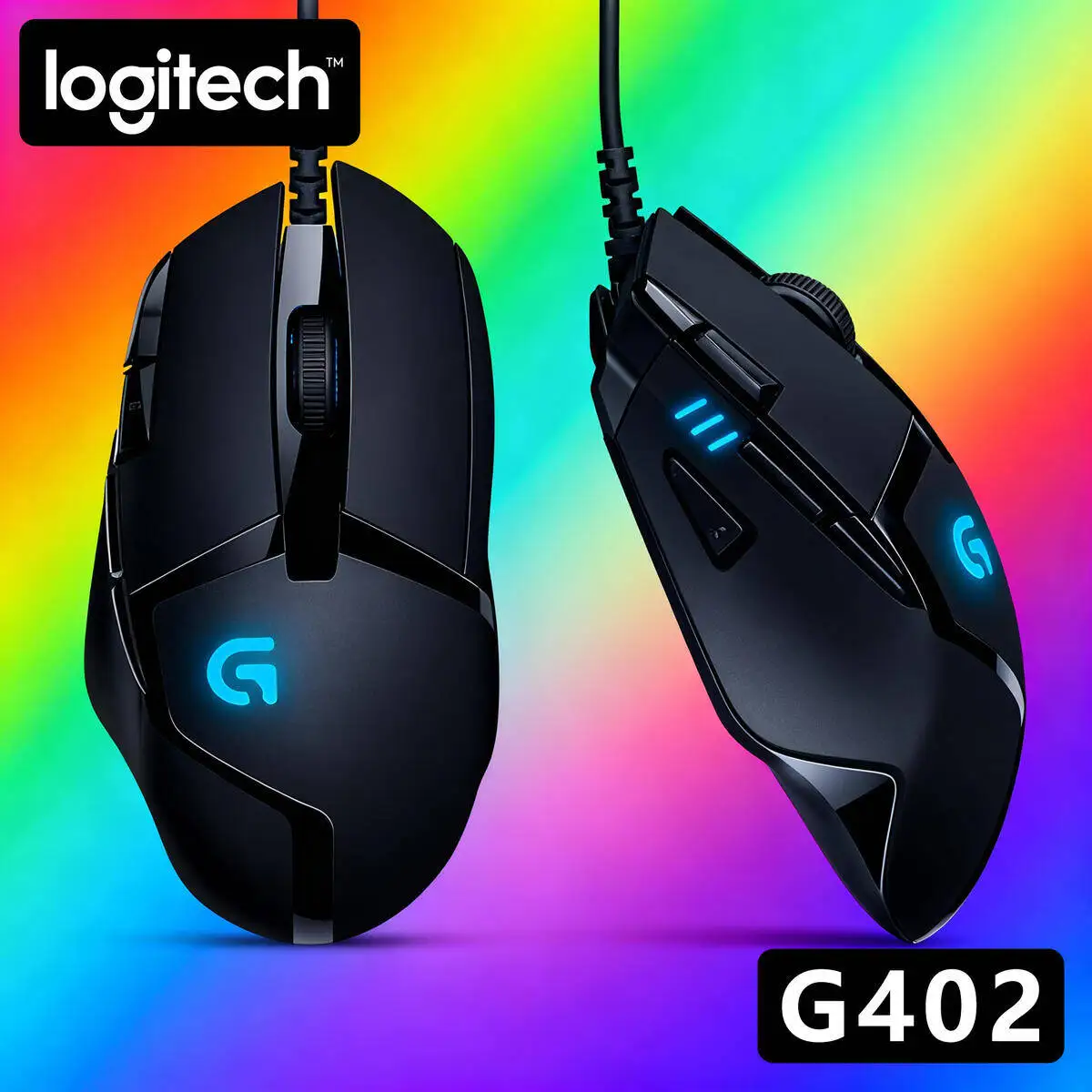 

Logitech G402 Wired Gaming Mouse, 4000 DPI, Fusion Engine, 8 Customizable Buttons, 1ms Report Rate, 500 IPS, Ergonomic, Windows