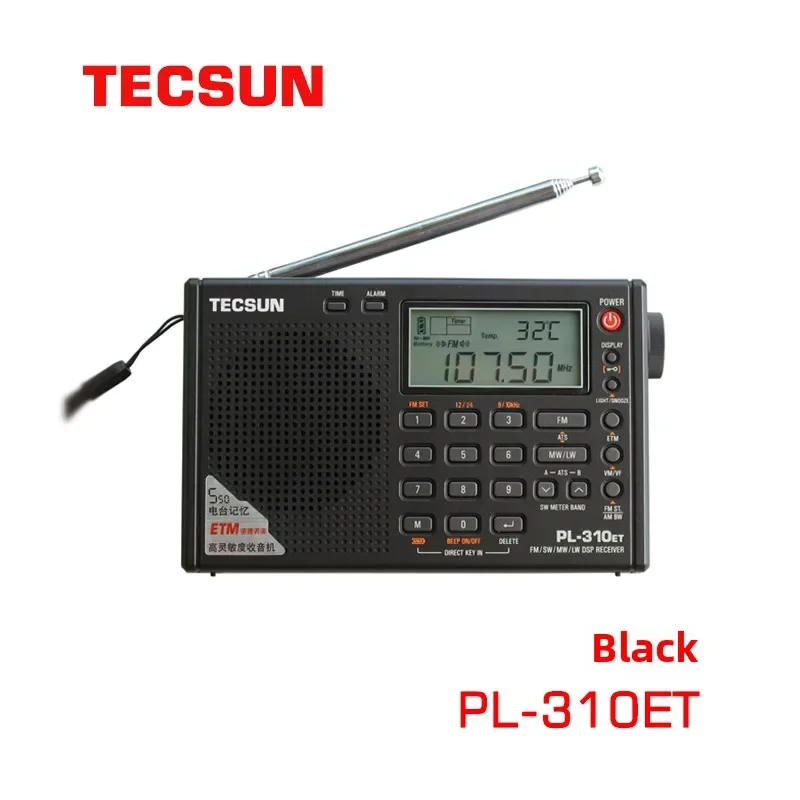 Tecsun PL-310ET Полнодиапазонное портативное радио с радио Цифровой демодулятор FM/AM/SW/LW Стерео радио