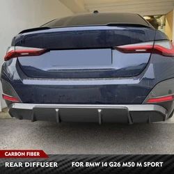 Car Rear Bumper Carbon Fiber Diffuser Spoiler For BMW 4 Series I4 G26 M Sport 440i 430i 4 Door 2021-2023 Rear Bunper Protector