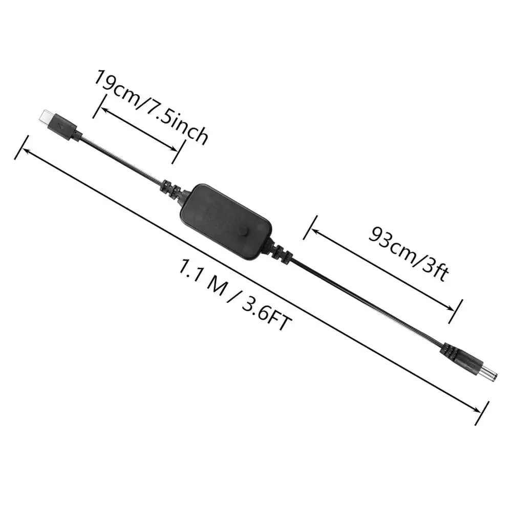 with 10 Connector Tips USB C to DC PD Adapter Cable Adjustable Voltage 5V/9V/12V/15V/20V Type-C to DC Power Cord Fast Charging