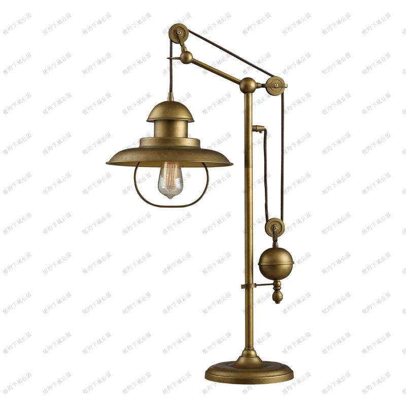 Newtonian industrial copper retro adjustable table lamp imported from Downtown Park, New York