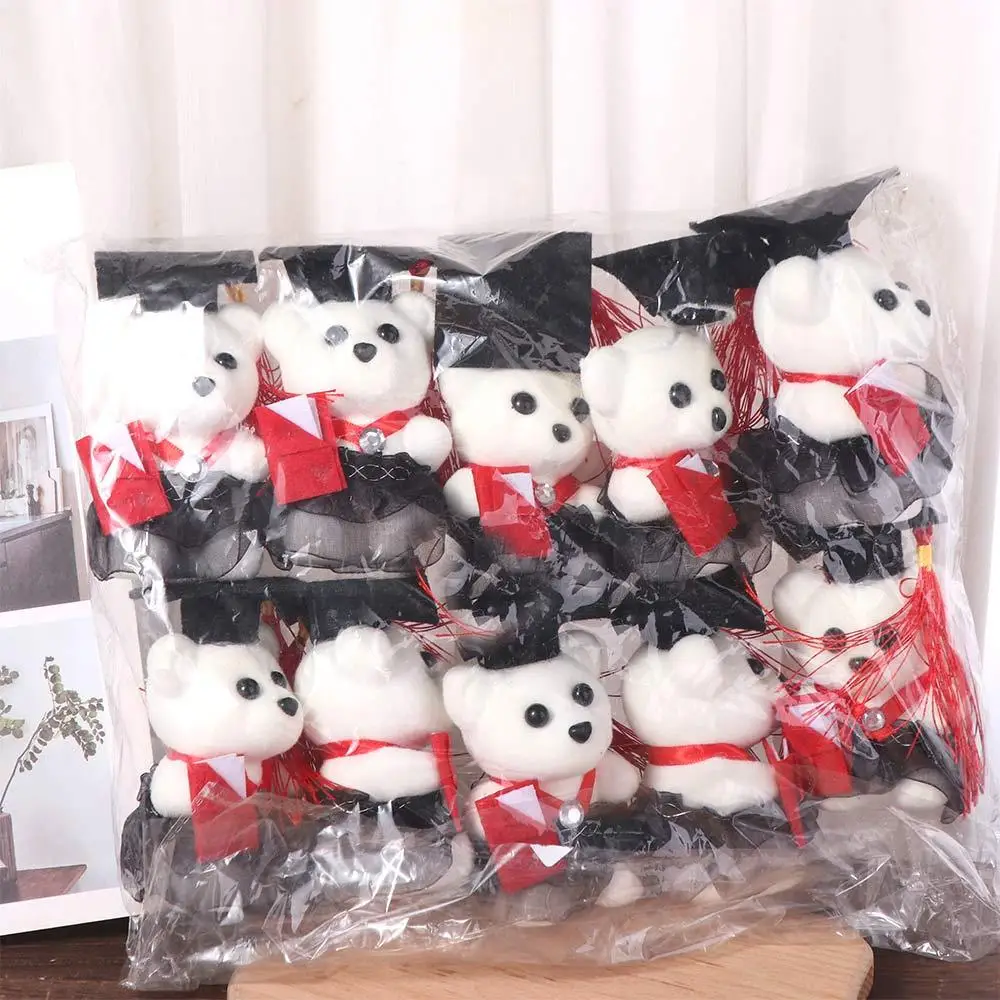 

10 pcs/set Graduation Season Graduation Bear Doll Bouquet Graduation Ceremony Celebrate Party Mini Bear Flower Bouquet Soft