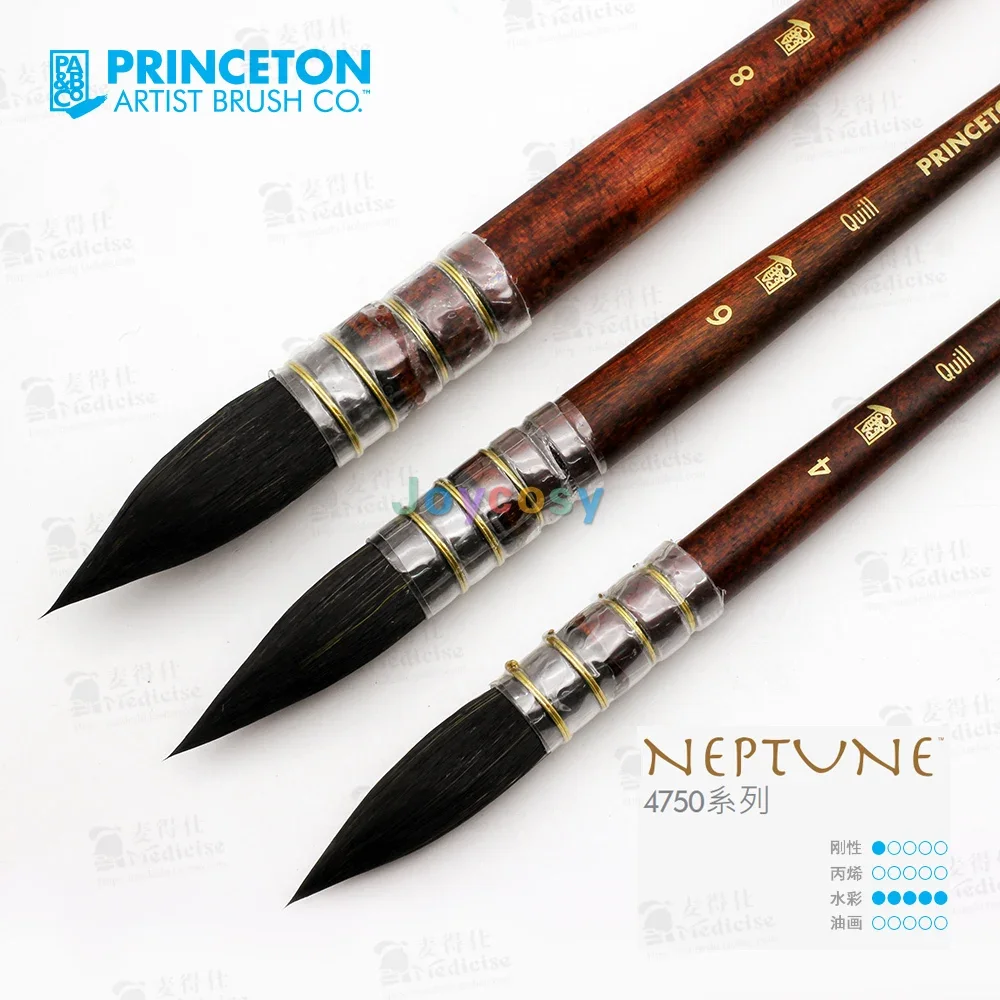 Princeton 4750q French Squirrel Hair Round Watercolor Brush,excellent Water
