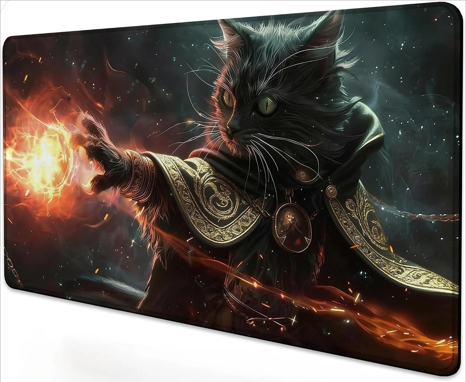 Serene Mountain Pattern Playmat MousePad Durable Office Deskpad Card GameMat For Parties Home&Office Compute PC Gaming DeskMat