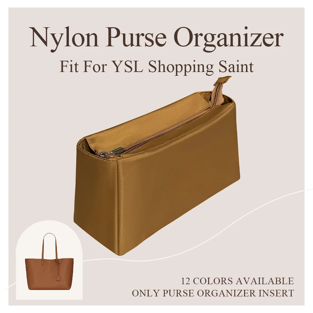 

Nylon Purse Organizer Insert Fit for YSL Shopping Saint Large Inner Liner Bag Inside Storage Pocket Handbag Organizer Insert