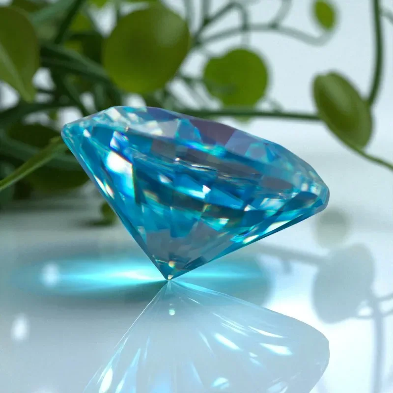 

NEW Aquamarine Color Moissanite Stone Oval Cut Synthetic Loose Gemstone For Jewelry Making With Certificate Pass Diamond Tester