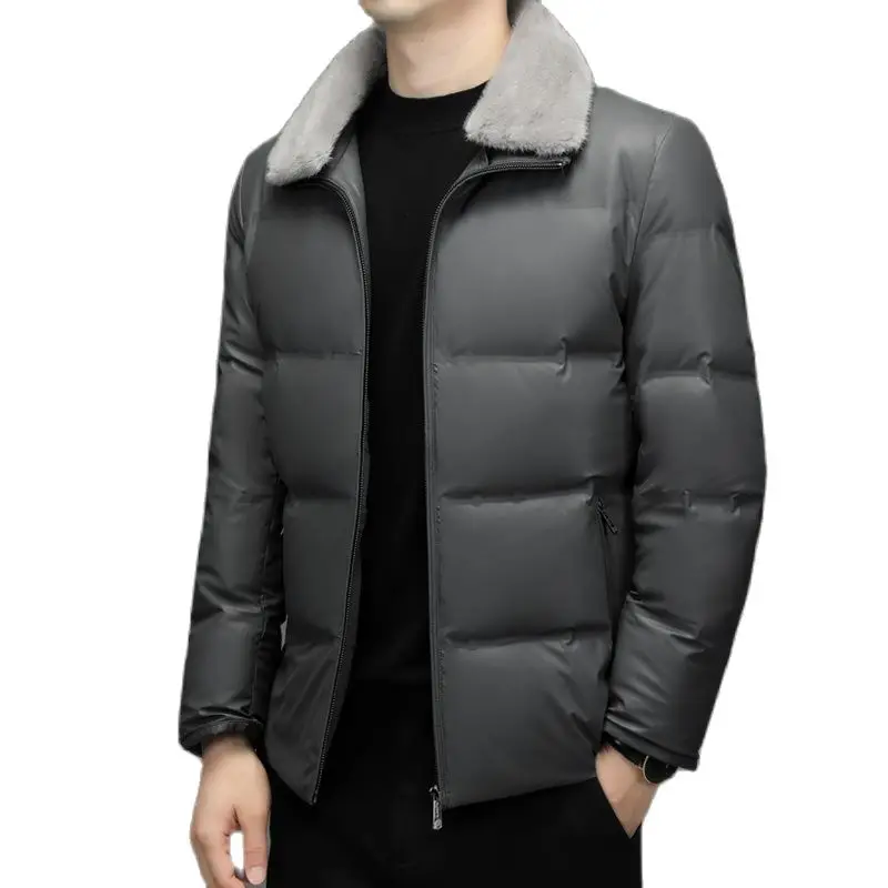 Batmo 2023 new arrival winter high quality 90% white duck down jackets men,men\'s  Leather coat 2222