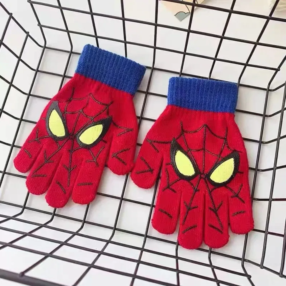 Halloween Spiderman Kinder Warme Handschuhe Cartoon Druck Handschuhe Mode Jungen Mädchen Winter Fäustlinge Weihnachtsgeschenke 5-10Y