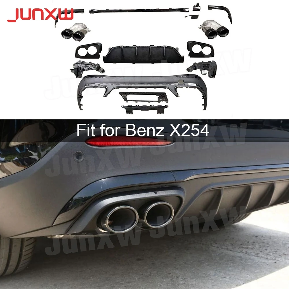 

ABS Body Kits for Benz X254 GLC260 GLC300L SUV GLC43 AMG 2023-2024 Rear Bumper Diffuser Lip With Exhaust Tips Car Accessorie