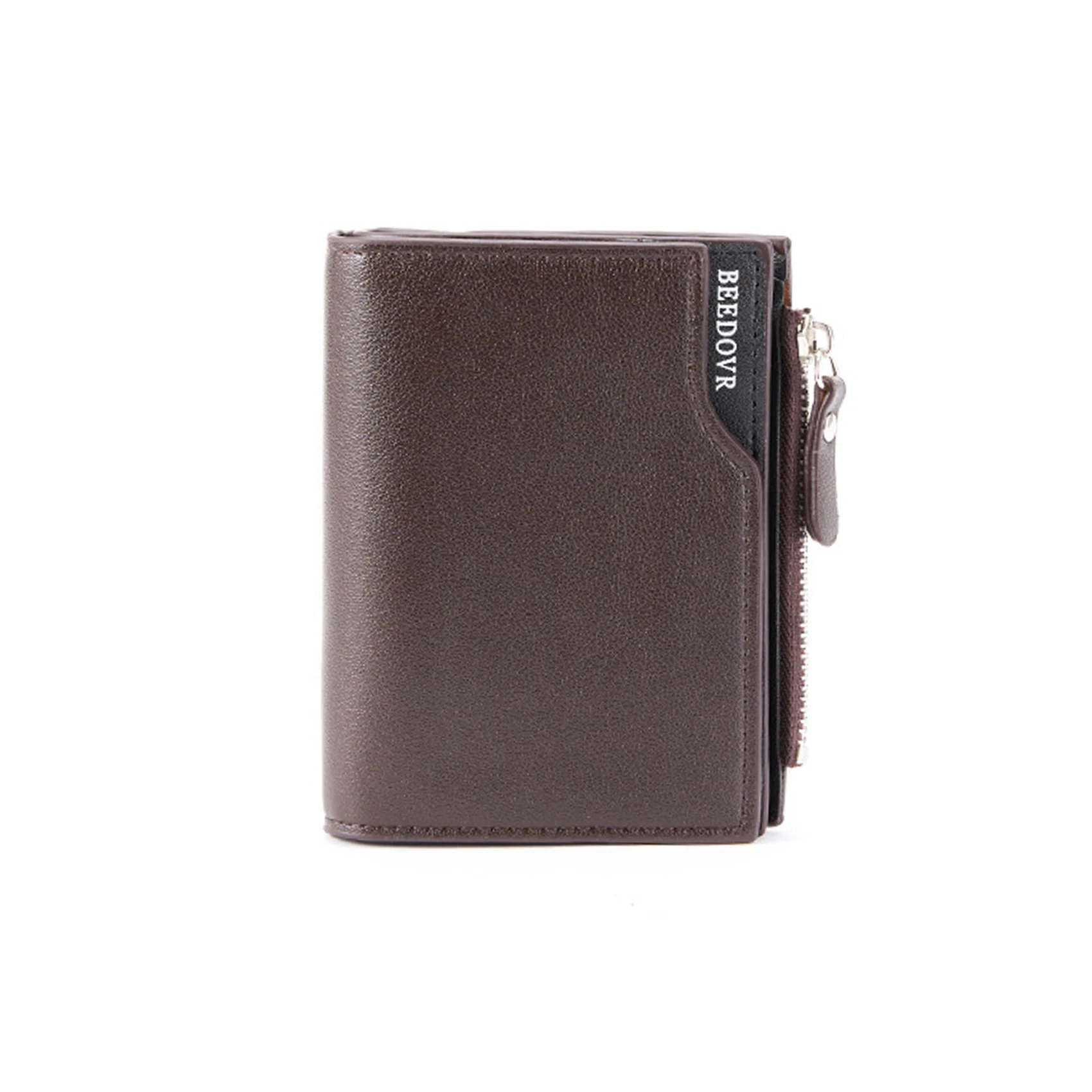 محفظة بو للرجال مع سحاب ، أسود ، قهوة ، حاملات بطاقات الائتمان ، قصيرة ، حقيبة نقود ، محفظة للرجال