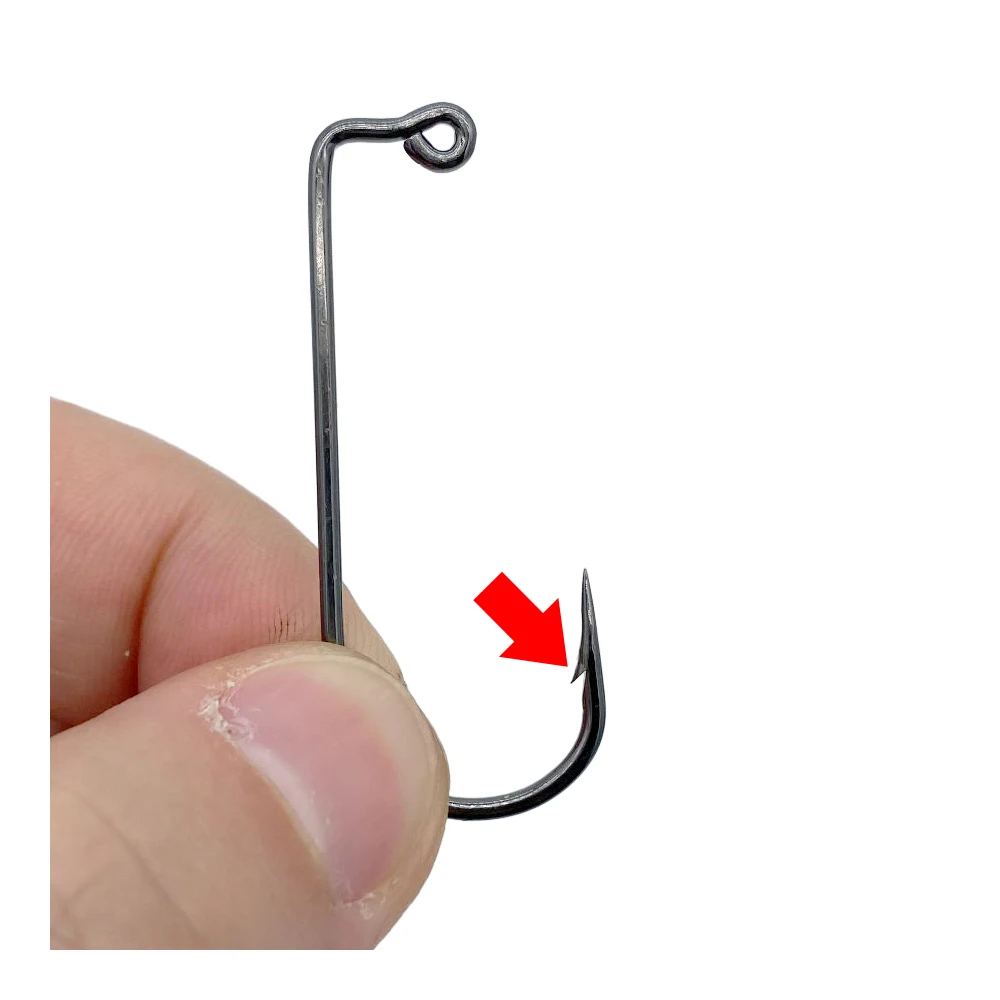 50Pcs Lead Hook High Carbon Steel Flat Play Barb Right Angle Hook Luya Crank Band Assemble Accessories Fishing Tackle