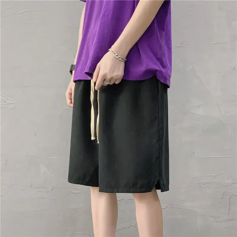 Japanese Harajuku Cargo Shorts Half Lengh Loose Shorts Summer Men Boy Plus Size Street Shorts Thin Cool Free Hip Hop Shorts