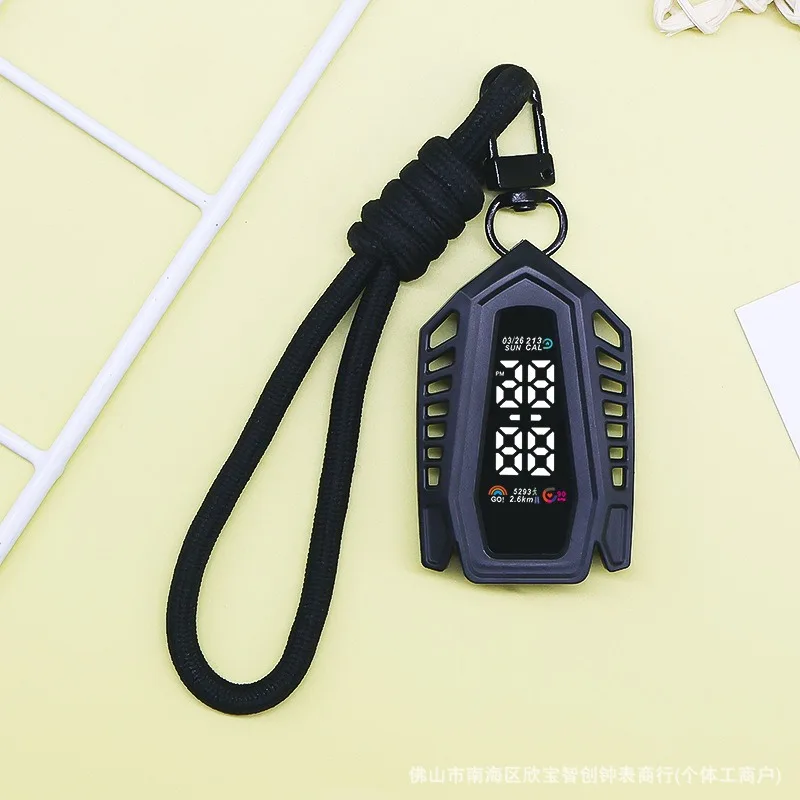Portable Touchscreen Digital Watch Keychain Creative Hanging Multifunctional Fashion Pocket Watch Backpack Pendant for Men Women - view 5