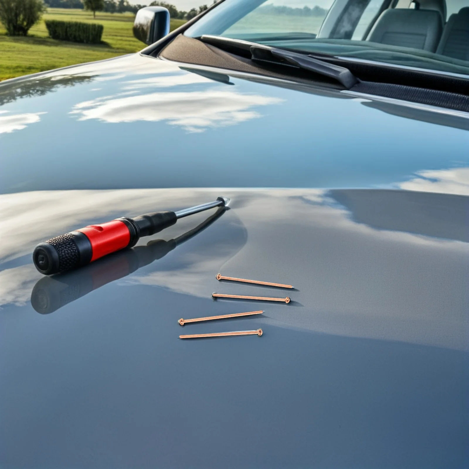 

500 Pcs Body Repair Welding Nails Bumper Tools Car Metal Dent Puller Pin Rose Gold