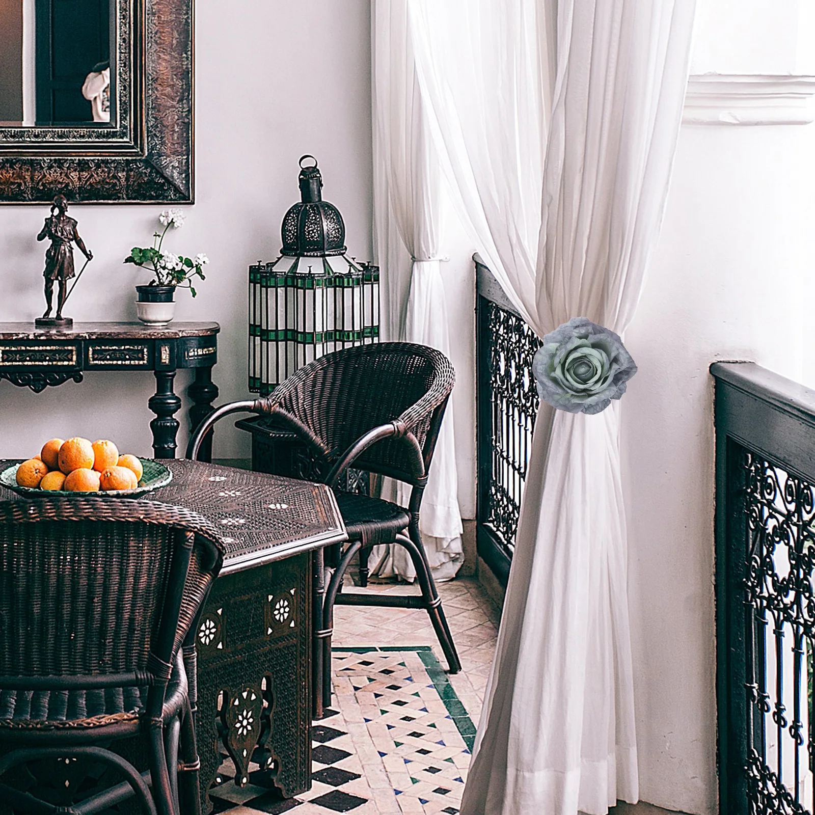 

2pcs Curtain Binding Clamps Flower Curtain Clips Decorative Design For Curtains Drapery Tapestries Home Hotel Easy Use Quality