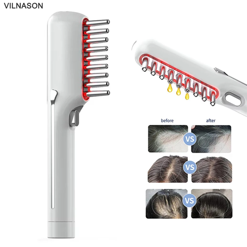 

Electric Massage Comb LED Red Light Therapy Hair Growth Applicator Anti-Hair Loss Woman Scalp Treatment Head Massage Hair Brush