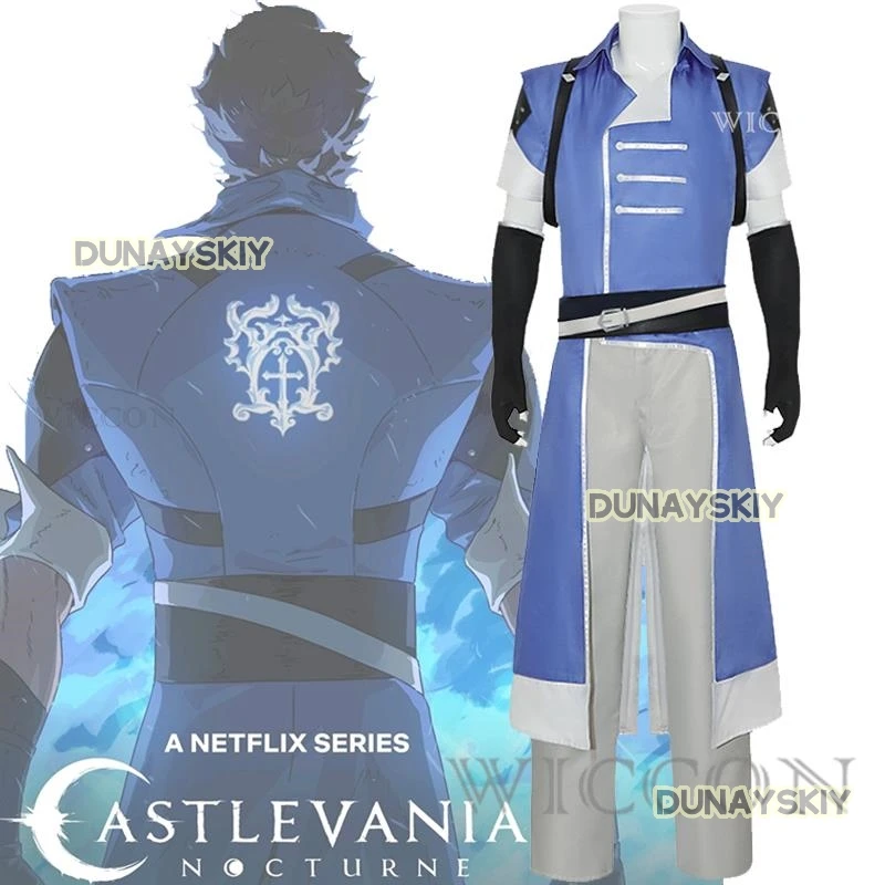 Anime Castlevania Cosplay Richter Belmont Cosplay Costume Nocturne Uniform Pants Belt Outfits Halloween Costume for Adult Men