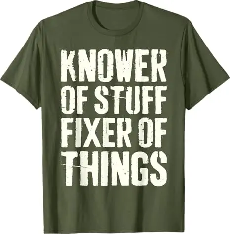 Wissenwelt-Kenner, Reparatur-Meister, Lustiges Vatertags-T-Shirt, Y2K Herrenkleidung, Buchstaben-Print Spruch-T-Shirt, Ehemann, Papa, Neuartiges Geschenk – Detail 8