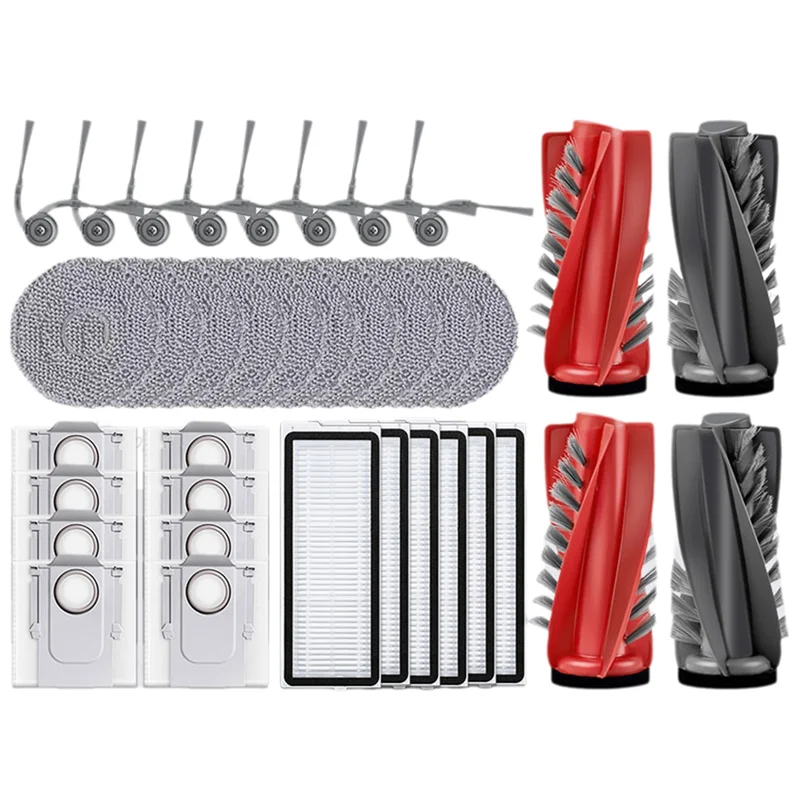 A78E-الفرشاة الجانبية الرئيسية فلتر HEPA ممسحة القماش كيس لجميع الغبار ل Roborock Qrevo 5AE Curv/S5X/5A1/5XC/Curvc فراغ الملحقات