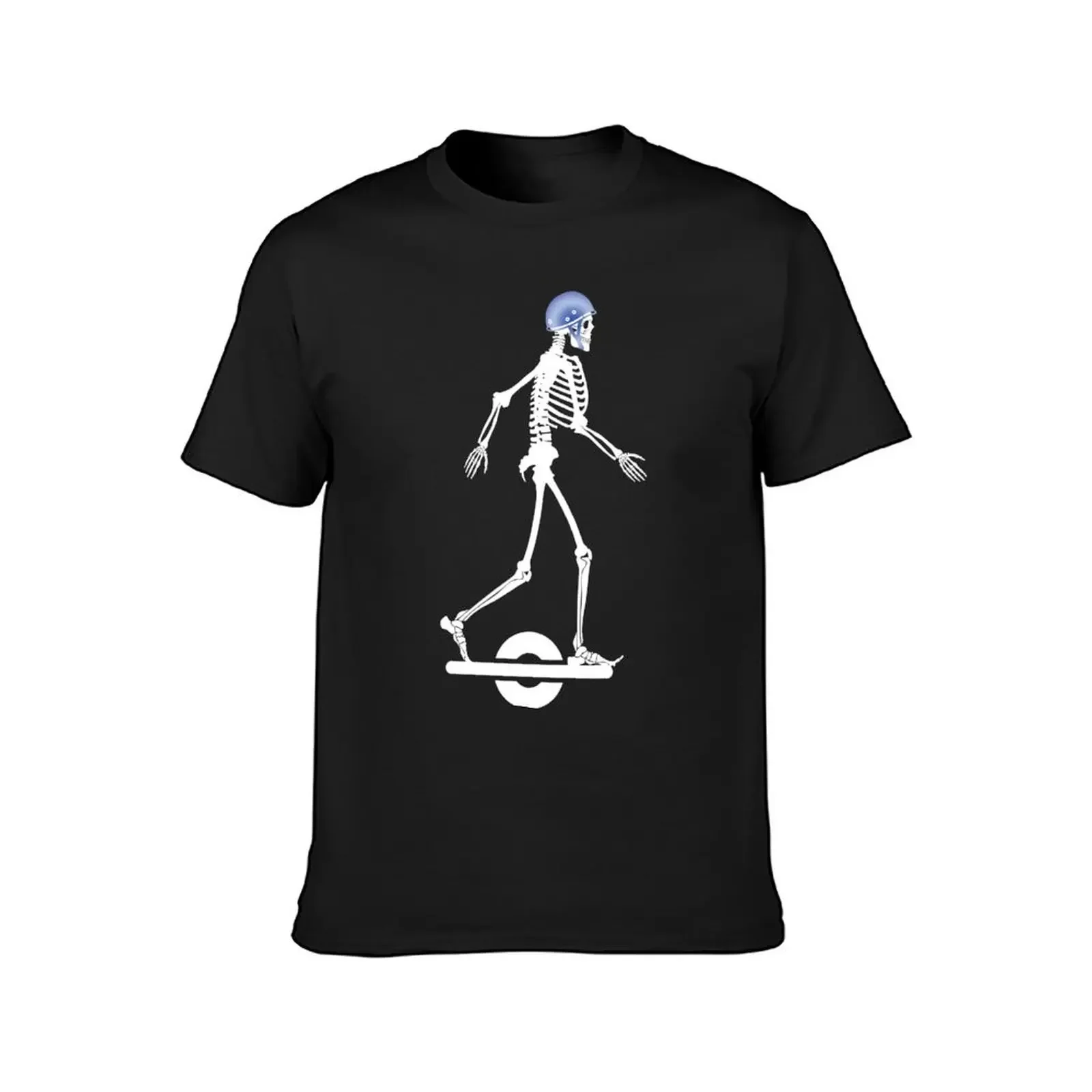 Skeleton on Onewheel T-Shirt customizeds hippie clothes anime tshirt designer shirts mens graphic t-shirts funny