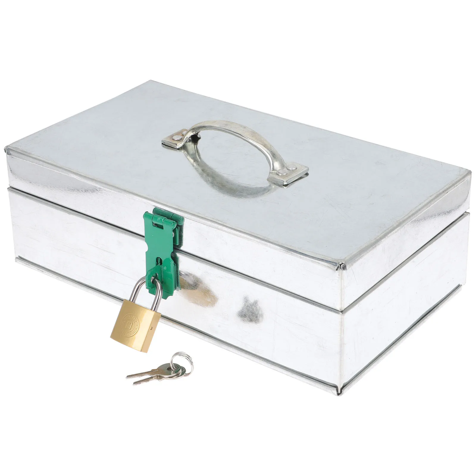 

Garden Tool Storage Box Heavy Duty Iron Material Wear Resistant Portable with Handle Lock for Outdoor Gardening Tools