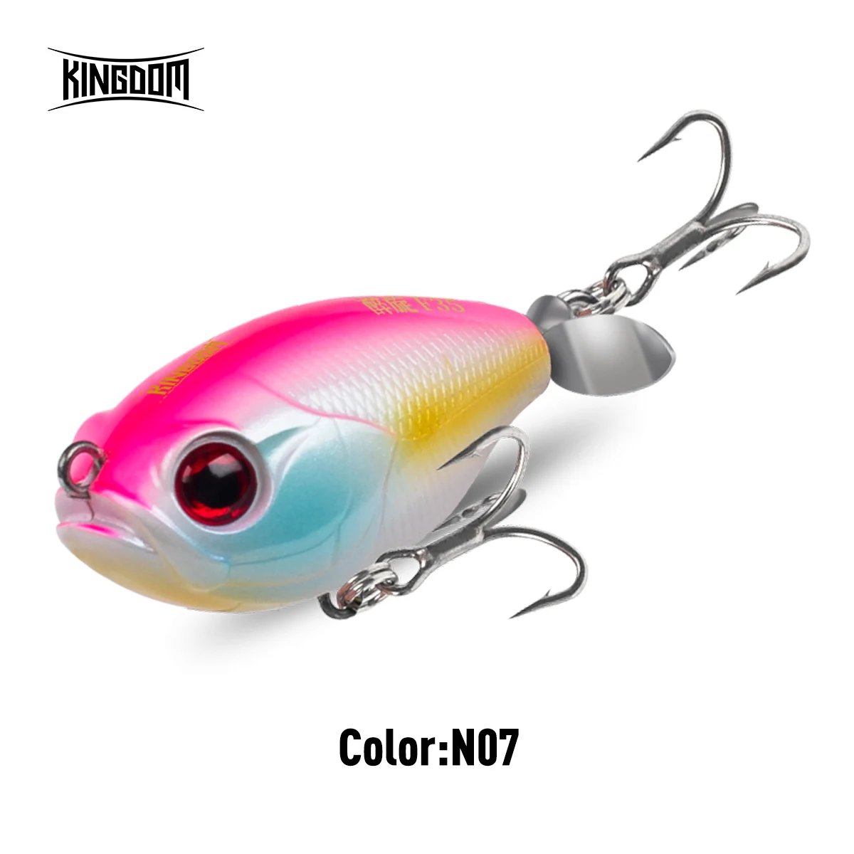 Kingdom Propeller Topwater Popper Angelköder 35 mm 5,4 g Wobbler künstliche harte Köder für Forelle Hecht Bass schwimmender Bleistift