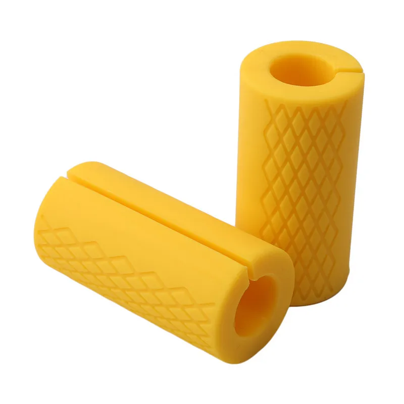 1 paio di impugnature per manubri con bilanciere maniglie per barre spesse Pad antiscivolo in Silicone maniglie per barre spesse Pull Up impugnatura grassa per sollevamento pesi