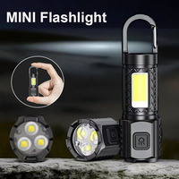 Mini COB LED Keychain Flashlight USB Rechargeable Hanging Torch Light Waterproof Keyring Camping Walking Pocket Lamp