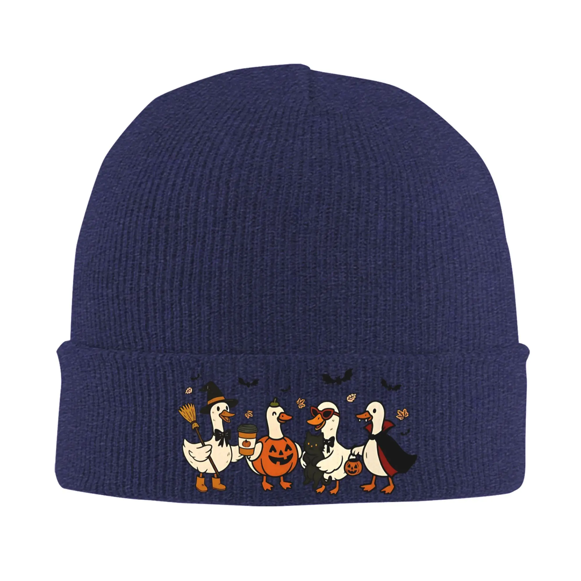 Halloween Goose Vampire Bats Hats Autumn Winter Beanies Ski  Caps Men Women Acrylic Knitted Hat