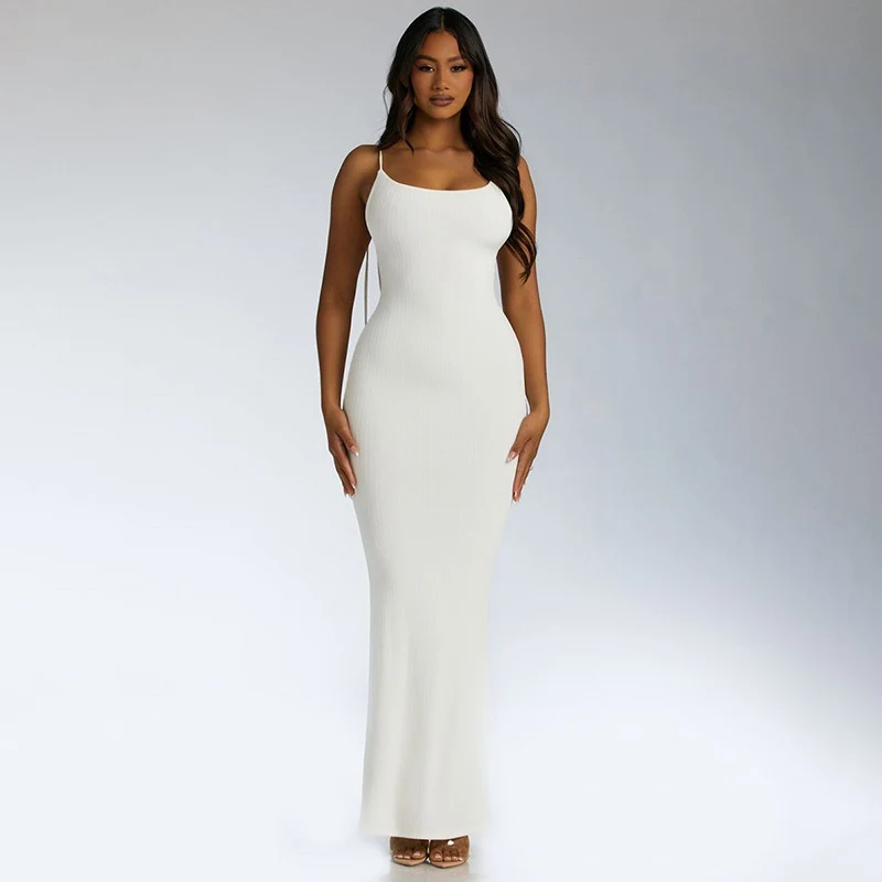 

Satin Slip Sleeveless Backless Slim Sexy Maxi Dress 2024 Spring Women Party Y2K Concise Bodycon Elegant Clothing