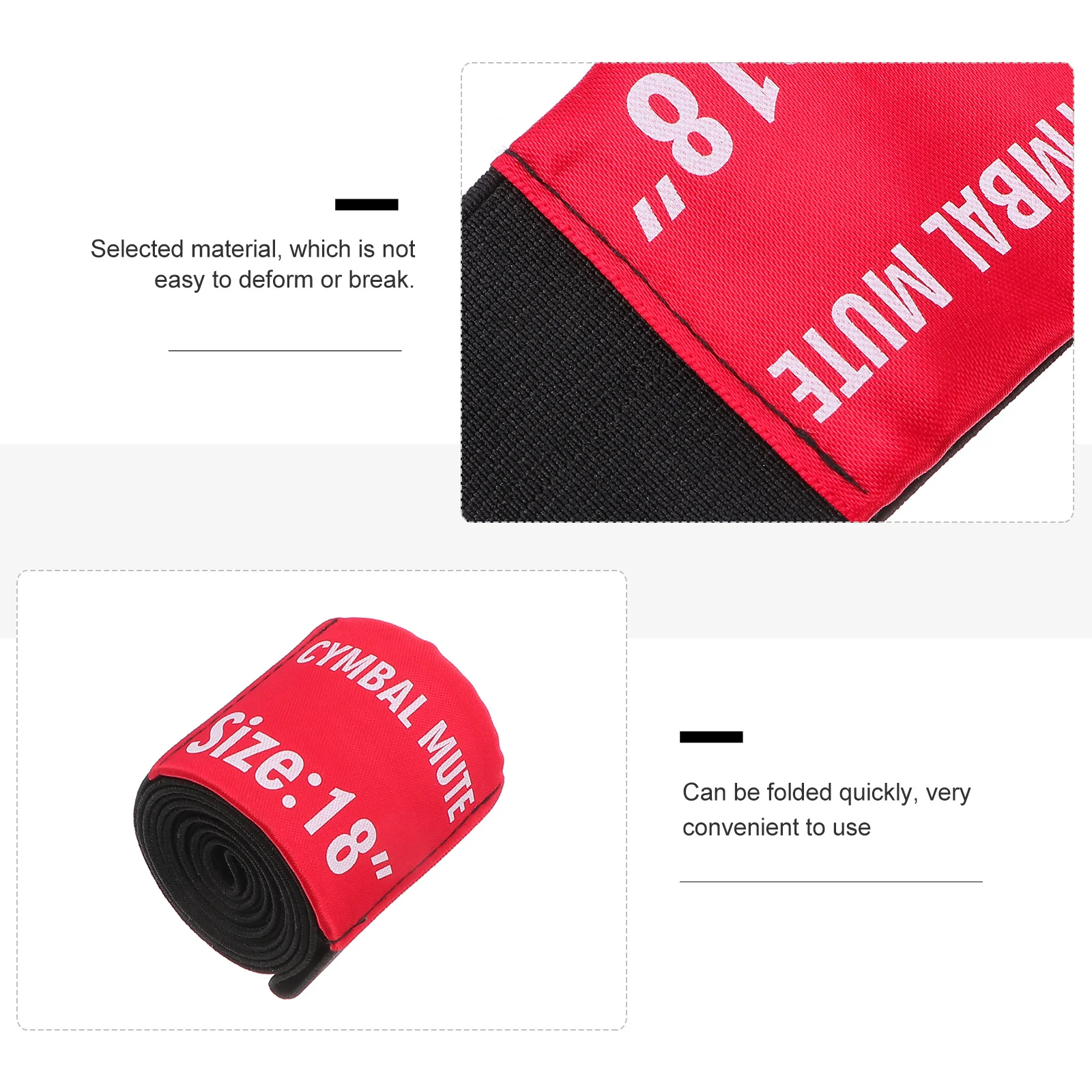 4Pcs Cymbal Pad Noise Reduction Mute Circle Drum Practice Belt Foldable Durable Hearing Protection Drum Accessory