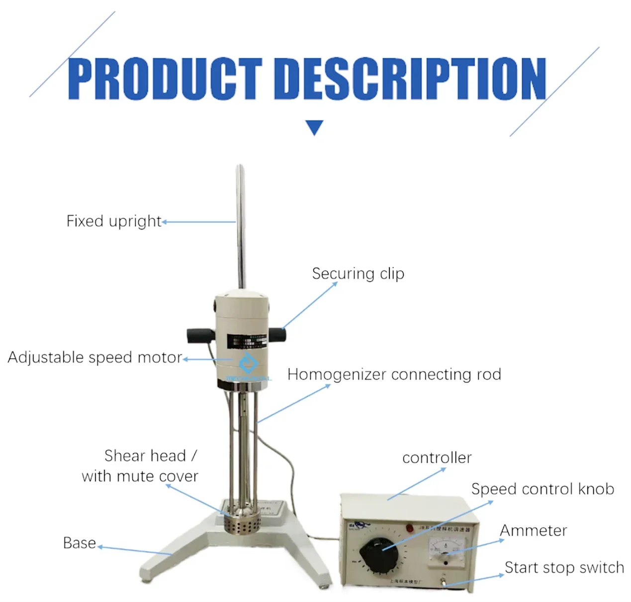 300W Small Scale Stainless Steel Laboratory High Shear Mixer for Cosmetics Cream