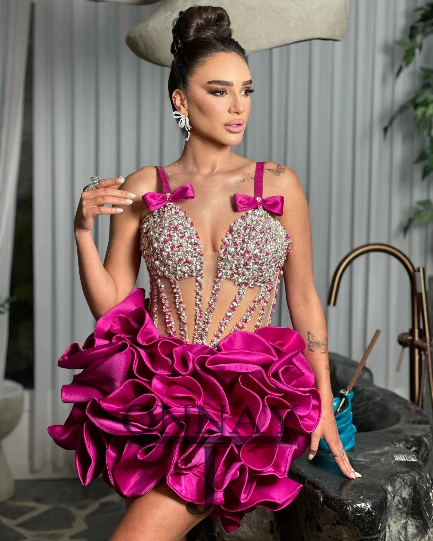 Customized Charming Mini Sweetheart Homecoming Dresses for Women Ruffles Saudi Arabric Bespoke Cocktail Dress for Teen Plus image 3