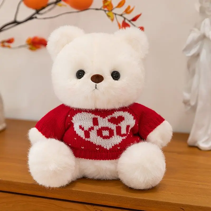 

Cute Sweater Teddy Bear Plush Toy Accompanying Doll Girl Doll Birthday And Holiday Gift