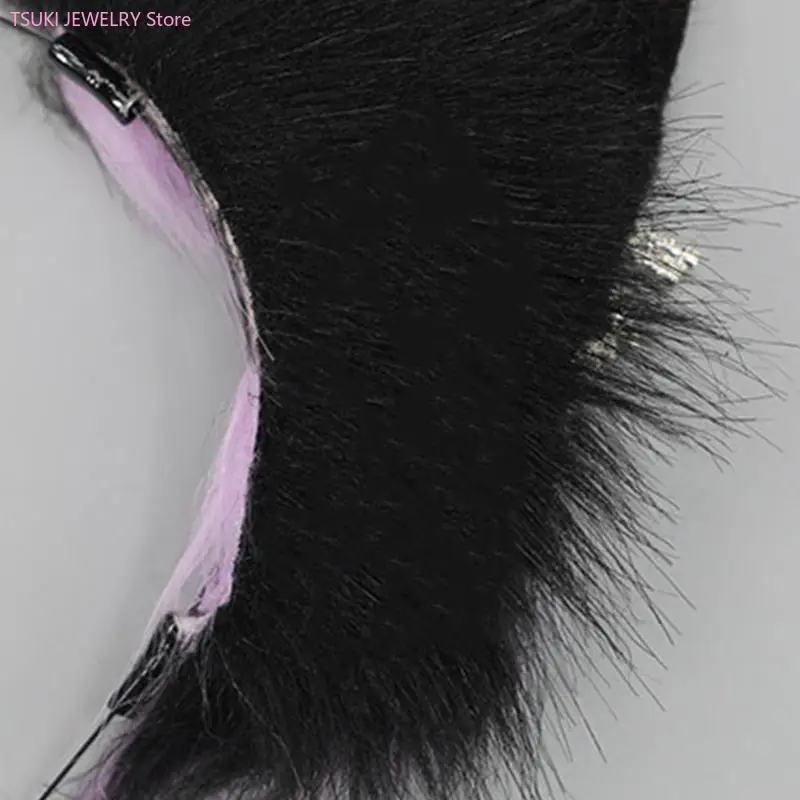 62Ke Cartoon Stirnband Katze Füchse Ohren Form Haar Hoop Plüsch Carnivals Party Kopfstück Cosplay Party Kostüm Requisiten Unisex – Detail 2