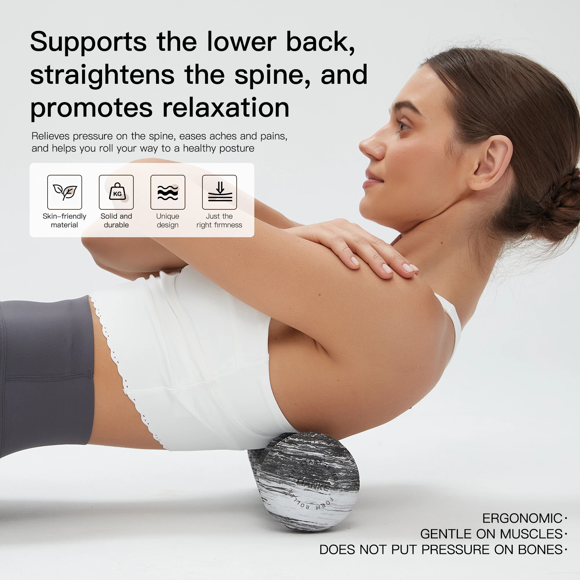 EVA yoga six-pillar stand in a Chinese-style charcoal gray color scheme, featuring a grooved design to aid in fitness training.