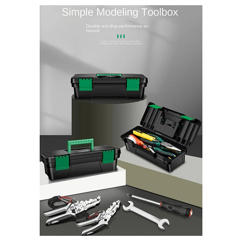 Boîte à outils AAAC-10 pouces, boîte de rangement d'outils en plastique avec poignée pour la réparation de menuiserie et d'électricien, boîte de rangement d'outils Portable