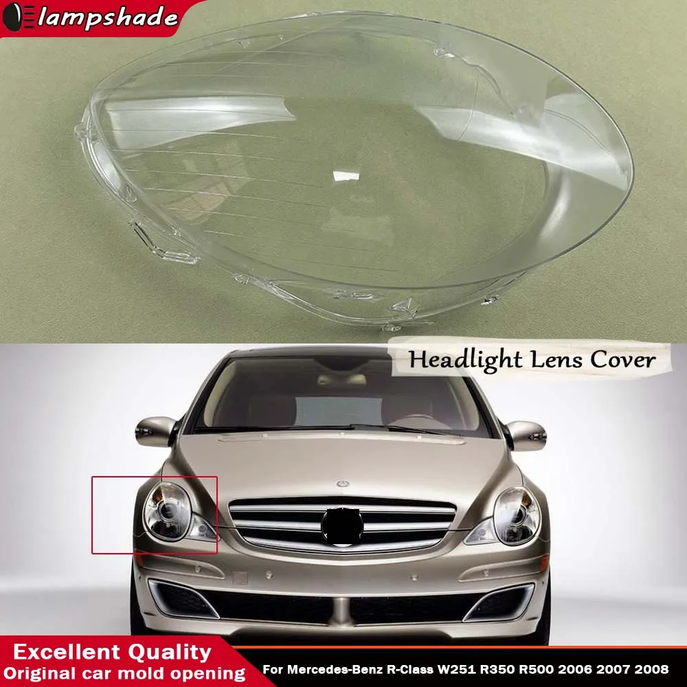 

For Mercedes-Benz R-Class W251 R350 R500 2006 2007 2008 Car Front Headlight Headlamp Lense Clear Lens Cover Cap PC Shell