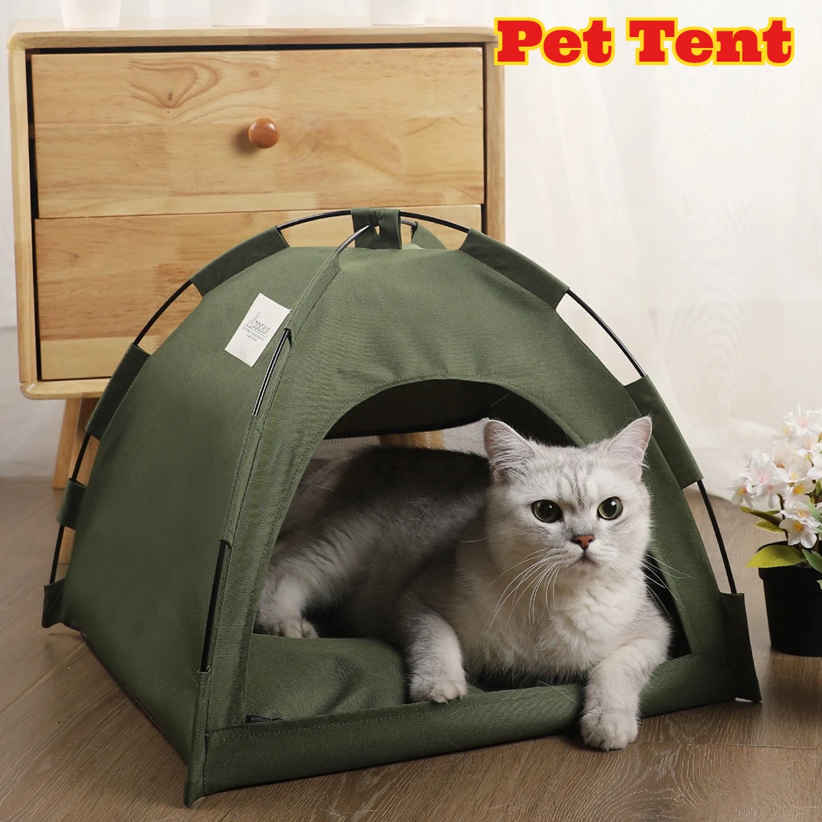 

Pet Bed Cooling Mat Summer Outdoor Dog Cat House Tent Portable Foldable Cage Pad Ventilated Breathable Pet Cot Kennel New Model
