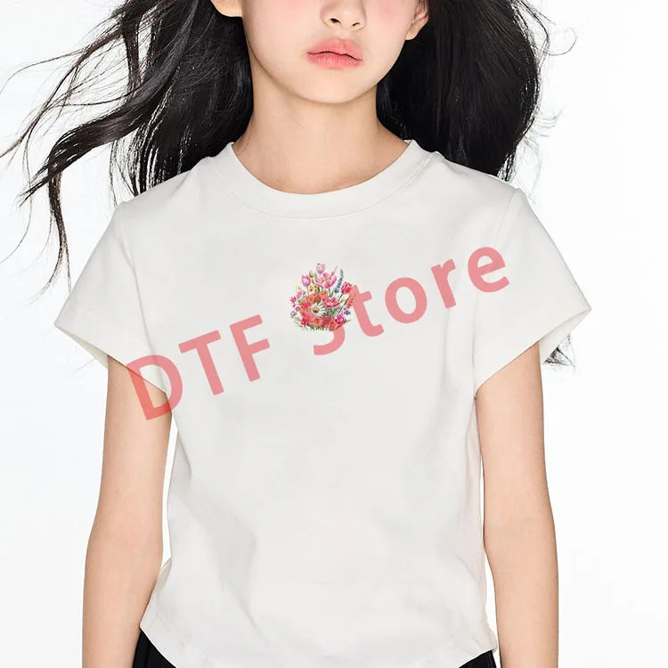 Wild flower bouquet dtf transfers ready to press Heat Transfer On Clothes iron on heat transfer Childrens clothing heat transfer