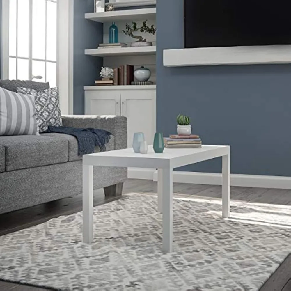 DHP Parsons Modern Coffee Table, White