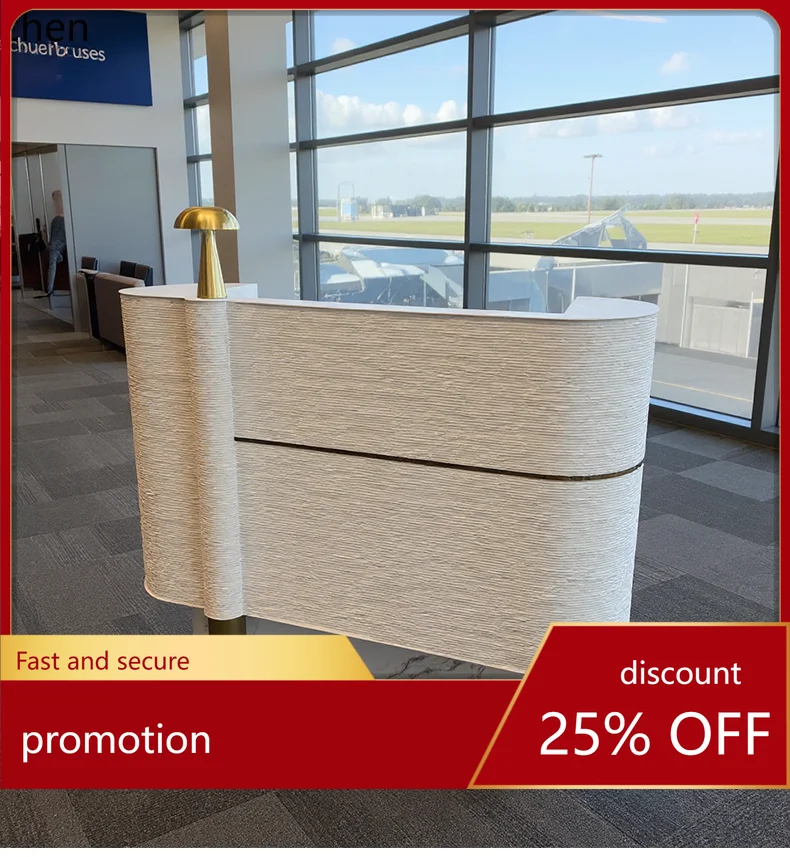 ZML Reception Desk Simple Modern Company Front Desk Stainless Steel